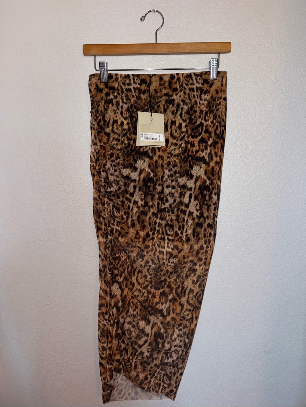 New All Saints Asymmetrical Leopard-Print Skirt - Brown/Tan/Black Size 2